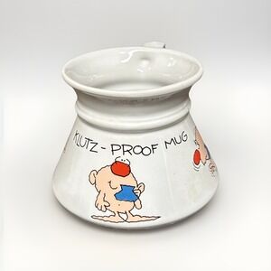 VTG Russ Berrie Klutz-Proof Mug Non Spill Non Skid Cartoon Schneider Coffee Cup
